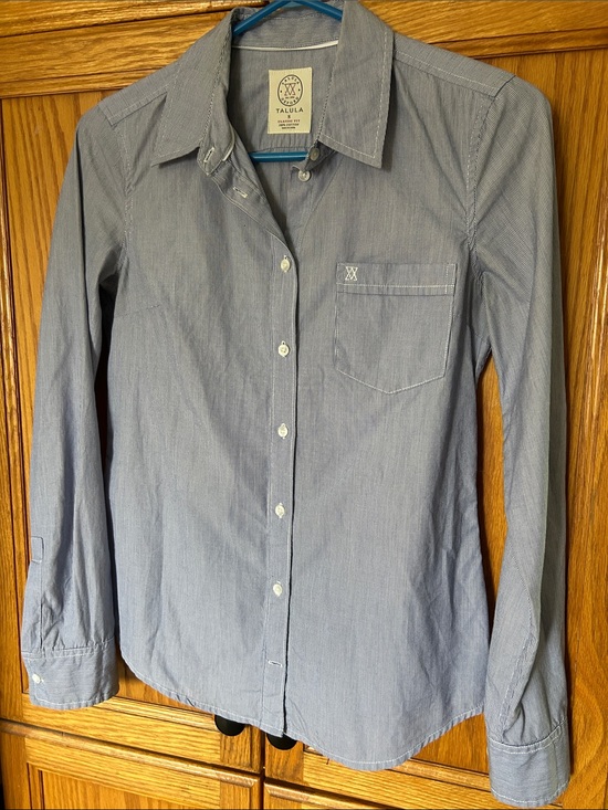 Talula Tops - Talula Light Blue Women's Long-Sleeve Button-Down Shirt